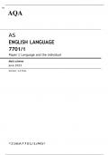 AQA AS ENGLISH LANGUAGE Paper 1	JUNE 2023 MARK SCHEME: Language and the individual