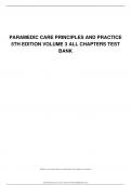 PARAMEDIC CARE PRINCIPLES AND PRACTICE 5TH EDITION VOLUME 3  ALL CHAPTERS TEST BANK