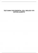 TEST BANK FOR ESSENTIAL CELL BIOLOGY 4TH EDITION ALBERTS