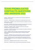 TEXAS PROMULGATED  CONTRACTS QUESTIONS  AND ANSWERS 2023