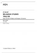 AQA A-level RELIGIOUS STUDIES Paper 2B JUNE 2023 MARK SCHEME: Study of Religion and Dialogues: Christianity