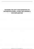 TESTBANK FOR LNP TO RN TRANSITION 5TH EDITION BY CLAYWELL LATEST 2023 GRADED A WITH EXPLANATION