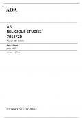 AQA AS RELIGIOUS STUDIES Paper 2D JUNE 2023 MARK SCHEME:  Islam