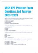 NASM CPT Practice Exam Questions And Answers  2023/2024
