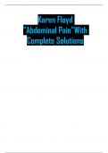 Karen Floyd  "Abdominal Pain"With  Complete Solutions