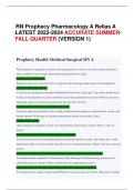 RN Prophecy Pharmacology A Relias A LATEST 2023-2024 ACCURATE SUMMER-FALL QUARTER (VERSION 1)