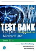 Test Bank For Exploring Microsoft 365: Excel 2021 1st Edition All Chapters - 9780137693856