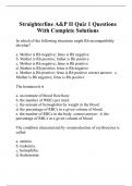 Straighterline A&P II Quiz 1 Questions With Complete Solutions