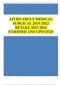 ATI RN ADULT MEDICAL SURGICAL 2019 /2023  RETAKE COMBINED  |PLUS 700 PAGES QUESTIONS WITH  Veriﬁed Answers