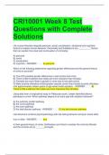 CRI10001 Week 8 Test Questions with Complete Solutions
