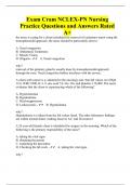 Exam Cram NCLEX-PN Nursing Practice Questions and Answers Rated A+