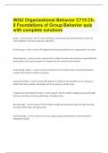 WGU Organizational Behavior C715 Ch. 9 Foundations of Group Behavior quiz with complete solutions