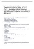 PARAMEDIC AIRWAY FISDAP REVIEW  PART 1 GRADED A+ QUESTIONS AND  100% CORRECT ANSWERS NEW VERSION  2023/2024  