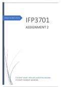 IFP3701 Assignment 2(COMPLETE ANSWERS) 2023 