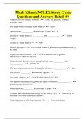 Mark Klimek NCLEX Study Guide Questions and Answers Rated A+