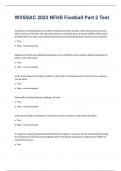 WVSSAC 2023 NFHS Football Part 2 Test exam 2023 with 100% correct answers