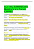 HLT 4310 midterm Exam Questions and Correct Answers 