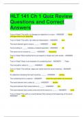 HLT 141 Ch 1 Quiz Review Questions and Correct Answers 