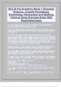 SCCJA Pre-Academy Block 1-Domestic Violence, Juvenile Procedures, Victimology, Harassment and Stalking, Criminal Gang Overview Exam 2023 Guaranteed pass.