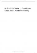 NURS 6501N Week 11 Final Exam Latest 2021, Walden University.