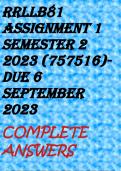 RRLLB81 Assignment 1 Semester 2 2023 (757516)- DUE 6 September 2023