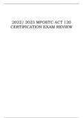 2022/ 2023 MPOETC ACT 120 CERTIFICATION EXAM REVIEW