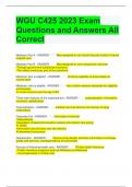 WGU C425 2023 Exam Questions and Answers All Correct 