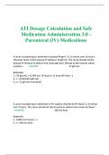 ATI Dosage Calculation and Safe Medication Administration 3.0 - Parenteral (IV) Medications
