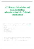 ATI Dosage Calculation and Safe Medication Administration 3.0 - Pediatric Medications