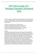 ATI Nurse Logic 2.0 ~ Nursing Concepts (Advanced Test)