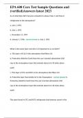 EPA 608 Core Test Sample Questions and (verified)Answers latest 2023.docx 