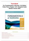 Test Bank  For Fundamentals of Nursing 11th Edition Potter Perry Chapter 1-50 | Complete Guide Newest Version 2022