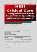 CRITICAL CARE HESI HINTS 2023 /153 Questions With Verified Answers Rated (A+)