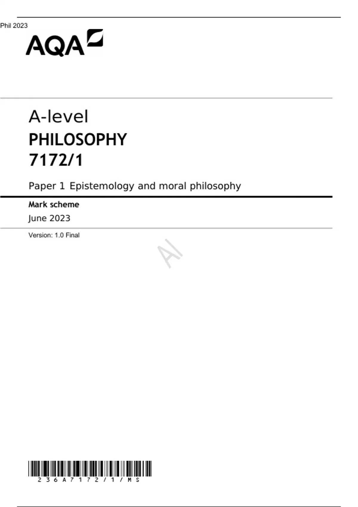 aqa-a-level-philosophy-paper-1-mark-scheme-june-2023-epistemology-and