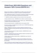 CHAA Exam 2023-2024 Questions and Answers 100% Correct.(RATED A+)Medicare Two-midnight rule - ANSWER-What is the CMS rule that states that an inpatient stay must cross two midnights to be paid for under Medicare part A?