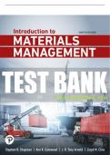 Test Bank For Introduction to Materials Management 9th Edition All Chapters - 9780137565764