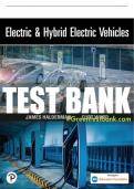 Test Bank For Electric and Hybrid Electric Vehicles 1st Edition All Chapters - 9780137532193