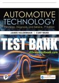 Test Bank For Automotive Technology: Principles, Diagnosis, and Service 7th Edition All Chapters - 9780137854905