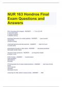 NUR 163 Hondros Final Exam Questions and Answers 