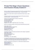 Private Pilot Stage 3 Exam Questions And Answers Already Graded A+