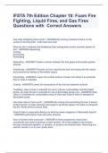 IFSTA 7th Edition Chapter 18: Foam Fire Fighting, Liquid Fires, and Gas Fires Questions with  Correct Answers