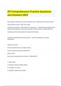 ATI Comprehensive Practice Questions and Answers 2023