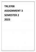 TRL3708 ASSIGNMENT 3 SEMESTER 2 2023