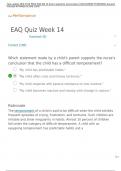 NUR 2520 PEDS EAQ WK 14 Exam questions and