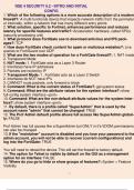 NSE 4 Security 6.2 - Intro and Initial Config 1. Which of the following options is a more accurate description of a modern firewall?: A multi-functional device that inspects network traffic from the perimeter or internally, within a network that has many 