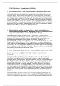 GCSE AQA History Specimen Paper 1 America Questions and Answers