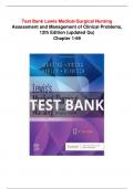 TestBank lewiss medical surgical nursing assessment and management of clinical problems 12th edition
