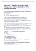 Hartman's Nursing Assistant Care: General Pre-Test Review Questions 100% Correct