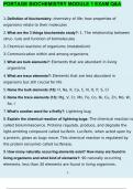 PORTAGE LEARNING BIOCHEMISTRY MODULE 1 EXAM LATEST QUESTIONS AND ANSWERS GRADED A+