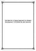 Test Bank for A Topical Approach to Lifespan Development 11th Edition 2024 latest Update By John Santrock.pdf